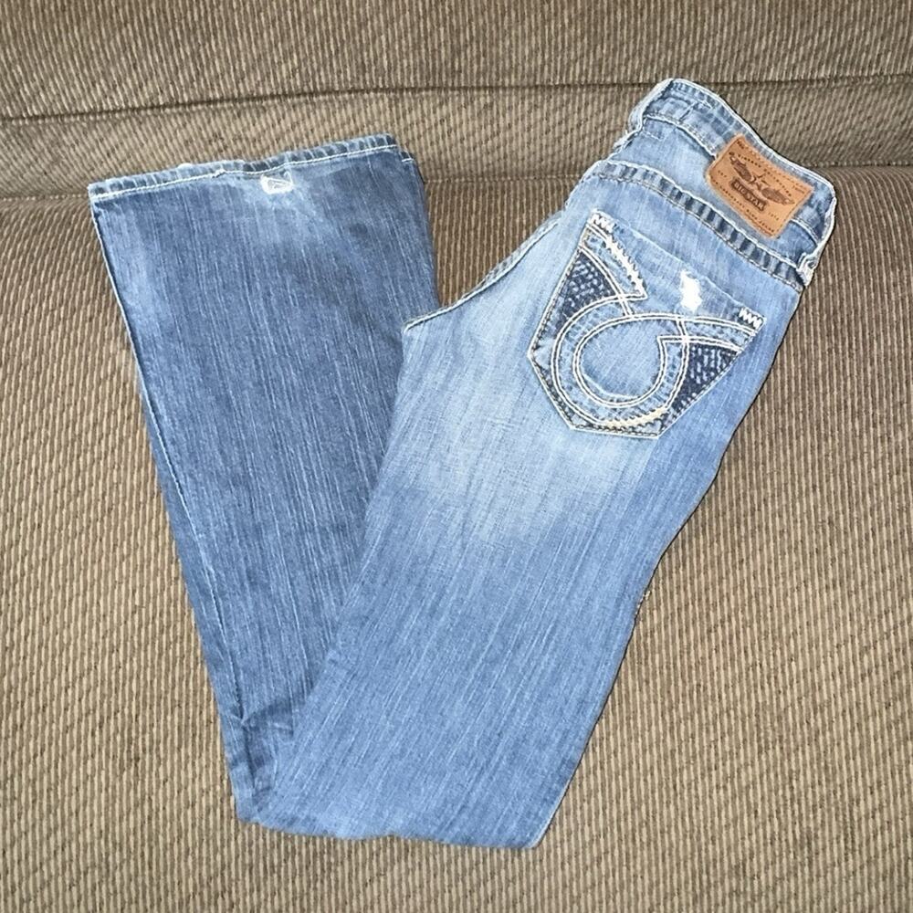 Big Star Sweet Women’s Bootcut Jeans Light Wash Blue Slim Low Rise Denim